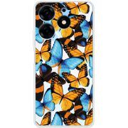 Прозрачный чехол BoxFace Tecno Spark 10 Pro Butterfly Morpho