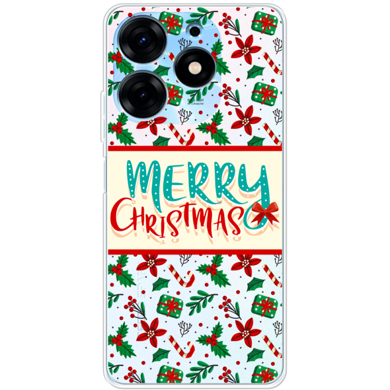 Прозрачный чехол BoxFace Tecno Spark 10 Pro Vintage Christmas Pattern