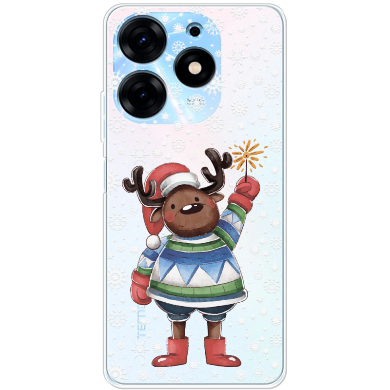 Прозрачный чехол BoxFace Tecno Spark 10 Pro Christmas Deer with Snow