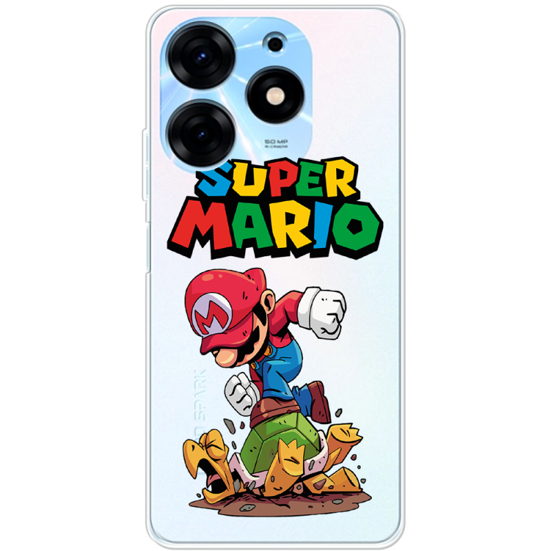 Прозрачный чехол BoxFace Tecno Spark 10 Pro Super Mario