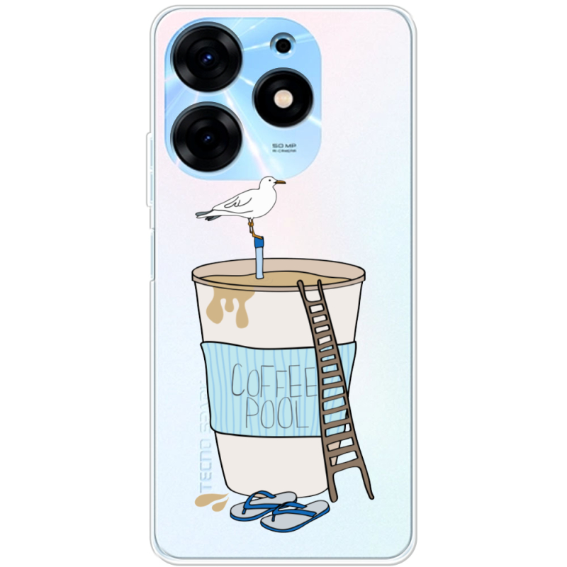 Прозрачный чехол BoxFace Tecno Spark 10 Pro Segull in Cofee Pool