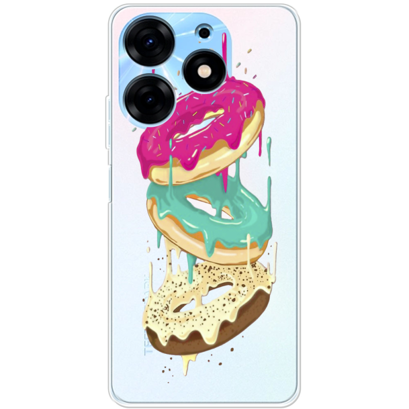 Прозрачный чехол BoxFace Tecno Spark 10 Pro Donuts