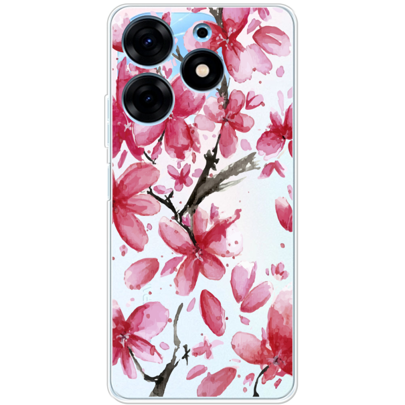 Прозрачный чехол BoxFace Tecno Spark 10 Pro Pink Magnolia