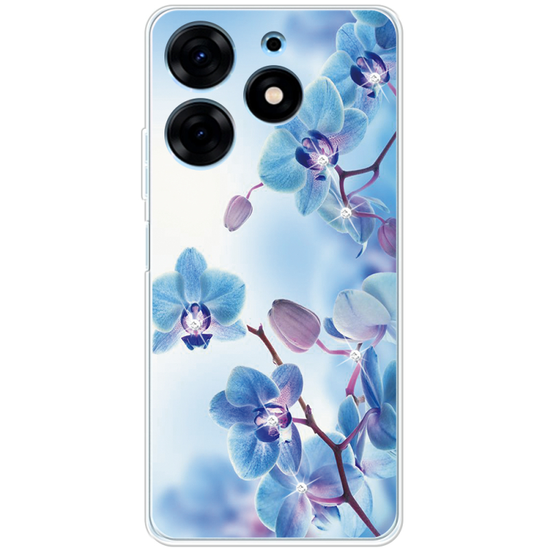 Чехол со стразами BoxFace Tecno Spark 10 Pro Orchids