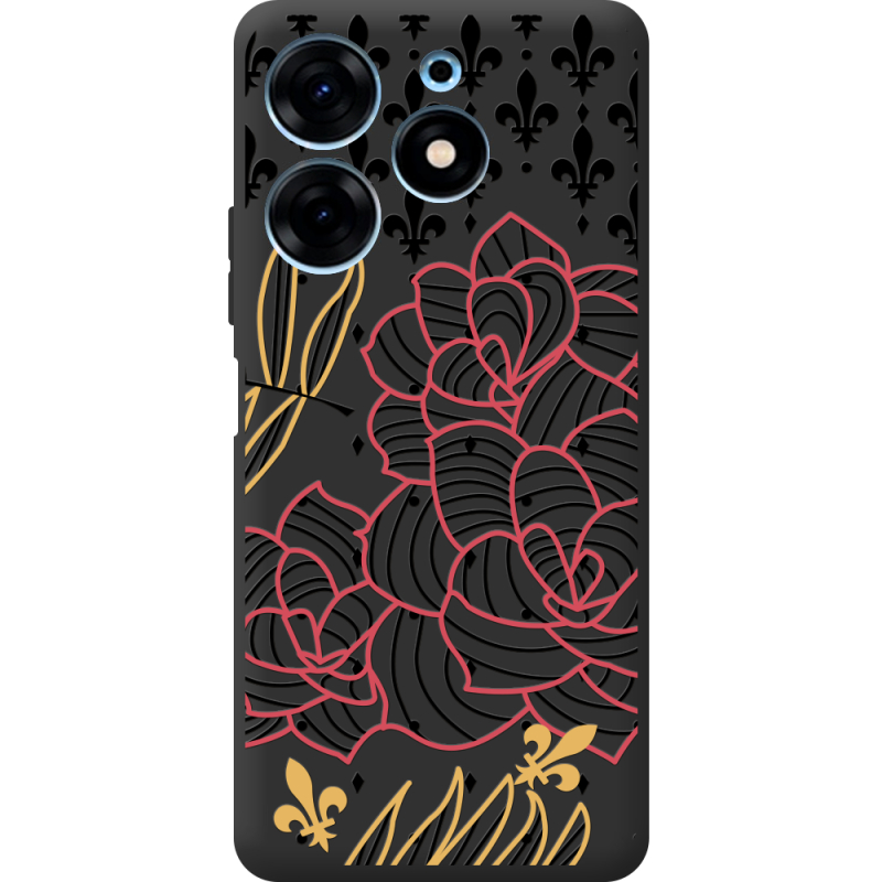 Черный чехол BoxFace Tecno Spark 10 Pro FranceFlowers