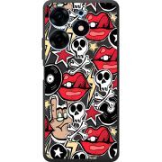 Черный чехол BoxFace Tecno Spark 10 Pro Rock Graffiti