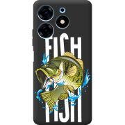 Черный чехол BoxFace Tecno Spark 10 Pro Fish