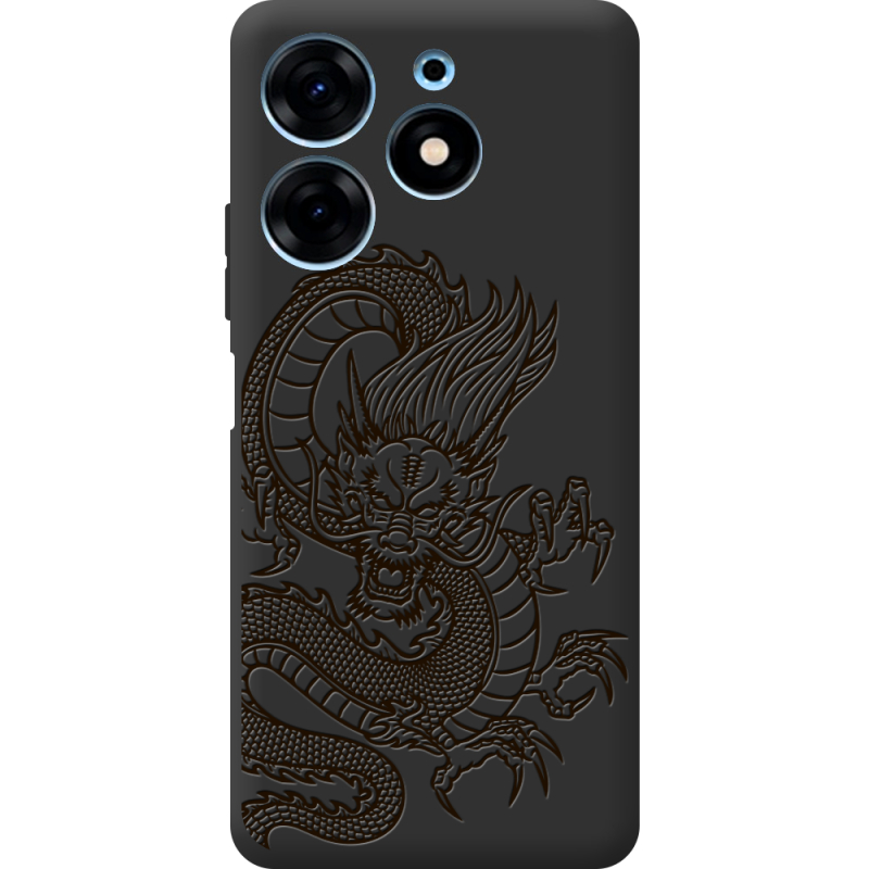 Черный чехол BoxFace Tecno Spark 10 Pro Chinese Dragon