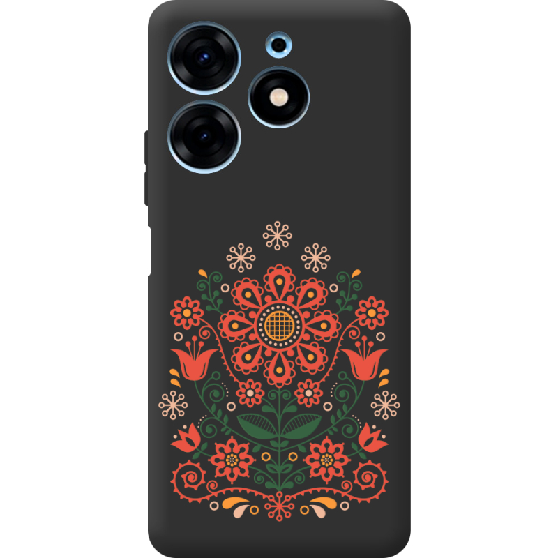 Черный чехол BoxFace Tecno Spark 10 Pro Ukrainian Ornament