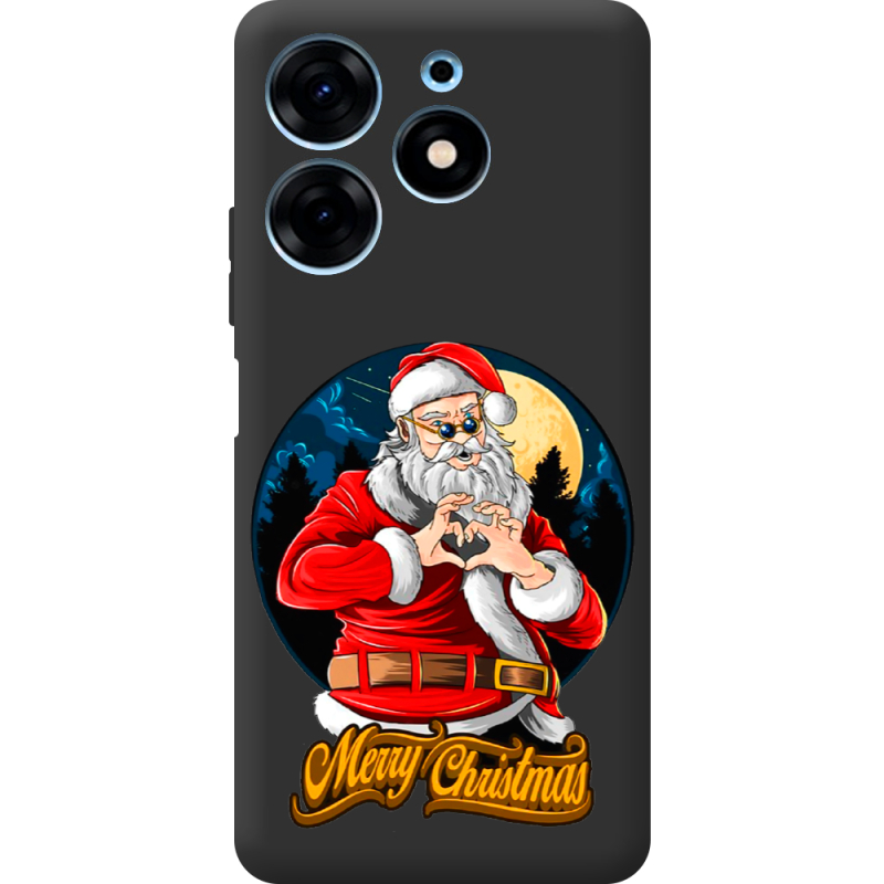 Черный чехол BoxFace Tecno Spark 10 Pro Cool Santa