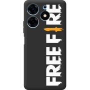 Черный чехол BoxFace Tecno Spark 10 Pro Free Fire White Logo