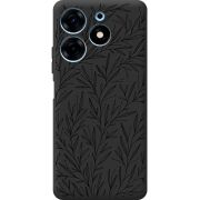 Черный чехол BoxFace Tecno Spark 10 Pro Leaves