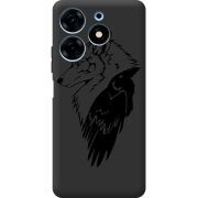 Черный чехол BoxFace Tecno Spark 10 Pro Wolf and Raven