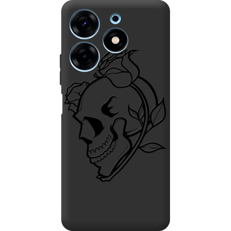 Черный чехол BoxFace Tecno Spark 10 Pro Skull and Roses