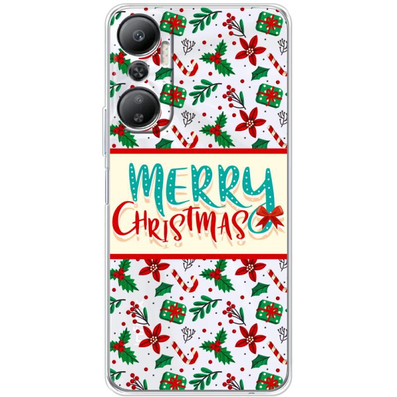 Прозрачный чехол BoxFace Infinix Hot 20 4G Vintage Christmas Pattern