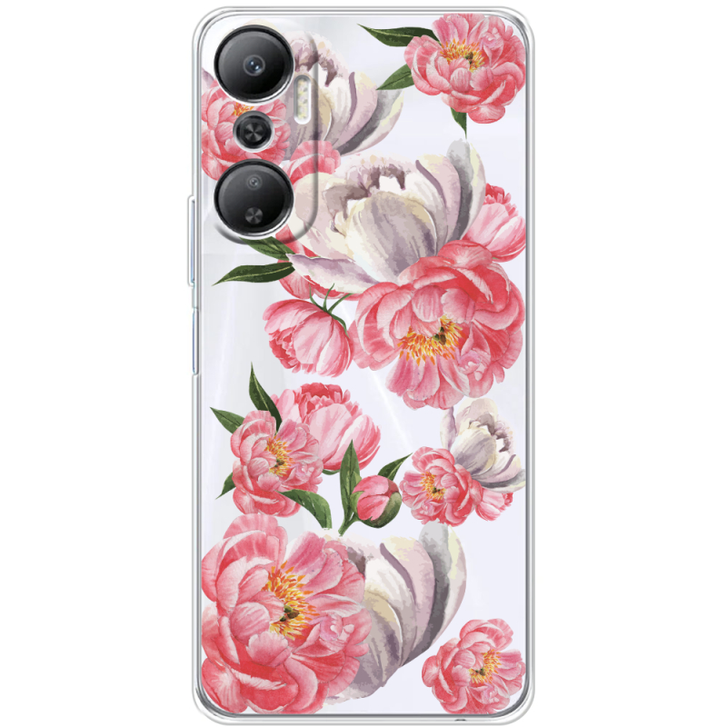 Прозрачный чехол BoxFace Infinix Hot 20 4G Peony Watercolor Style