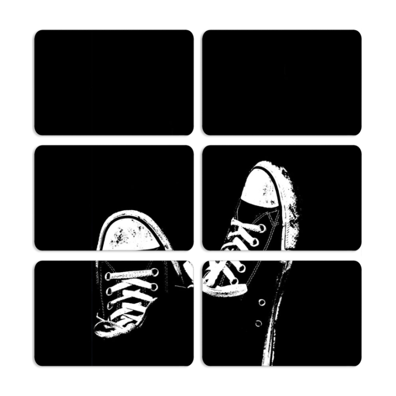 Магнитные фотопазлы 80 на 50 набор 6 штук Black Sneakers