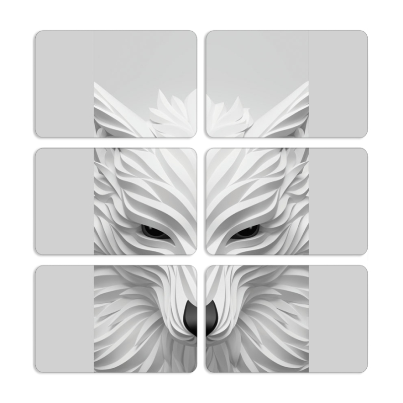 Магнитные фотопазлы 80 на 50 набор 6 штук White Wolf