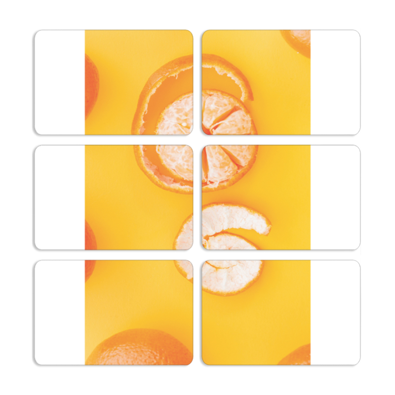 Магнитные фотопазлы 80 на 50 набор 6 штук Yellow Mandarins