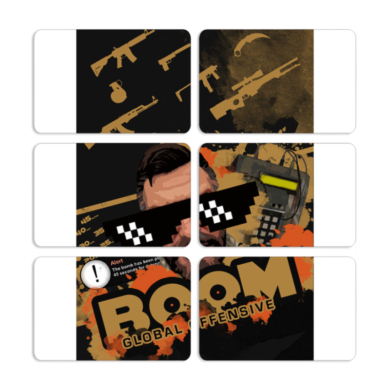 Магнитные фотопазлы 80 на 50 набор 6 штук CS:Go C4