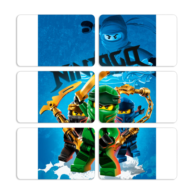 Магнитные фотопазлы 80 на 50 набор 6 штук Lego Ninjago