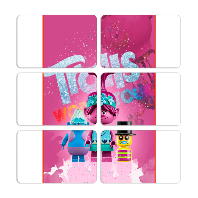 Магнитные фотопазлы 80 на 50 набор 6 штук Lego Trolls