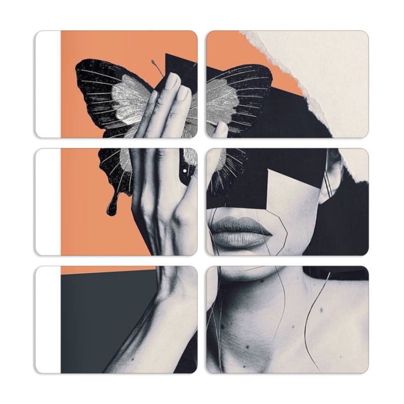 Магнитные фотопазлы 80 на 50 набор 6 штук 