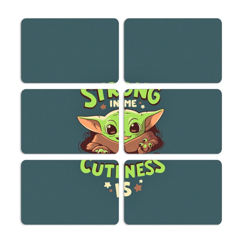 Магнитные фотопазлы 80 на 50 набор 6 штук Strong in me Cuteness is