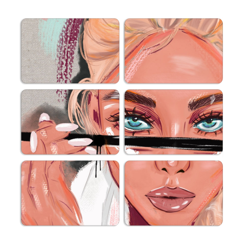 Магнитные фотопазлы 80 на 50 набор 6 штук 