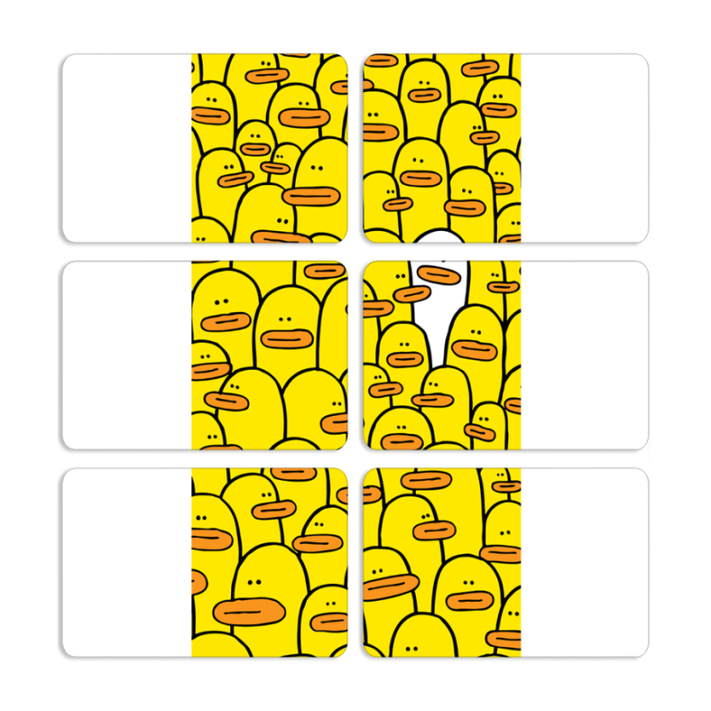 Магнитные фотопазлы 80 на 50 набор 6 штук Yellow Ducklings