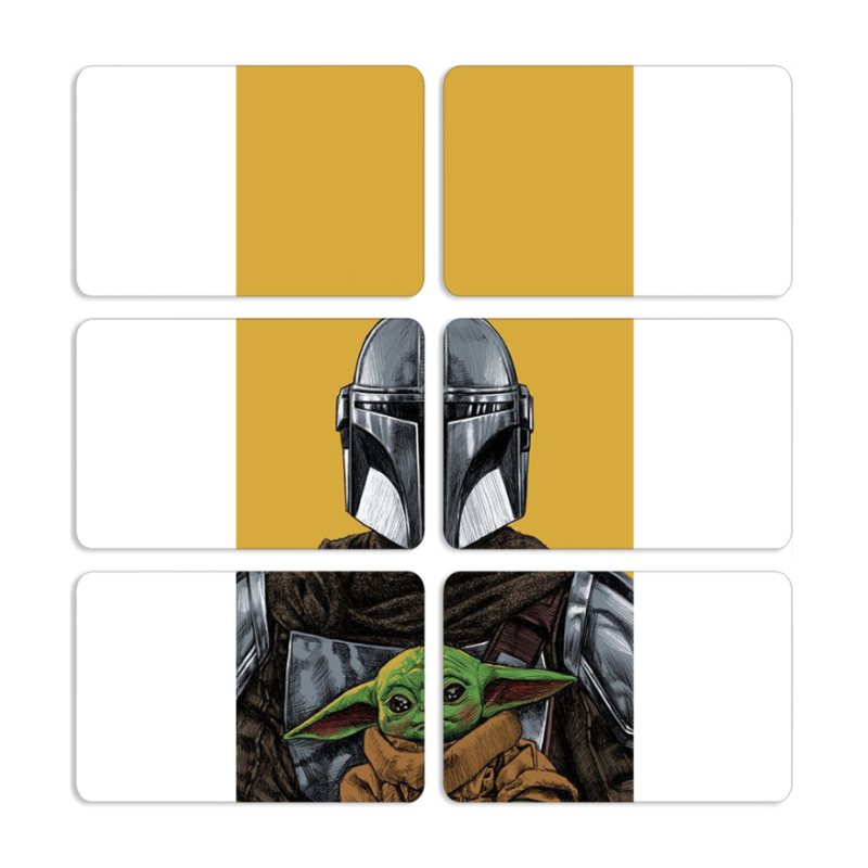 Магнитные фотопазлы 80 на 50 набор 6 штук Маленький Йода