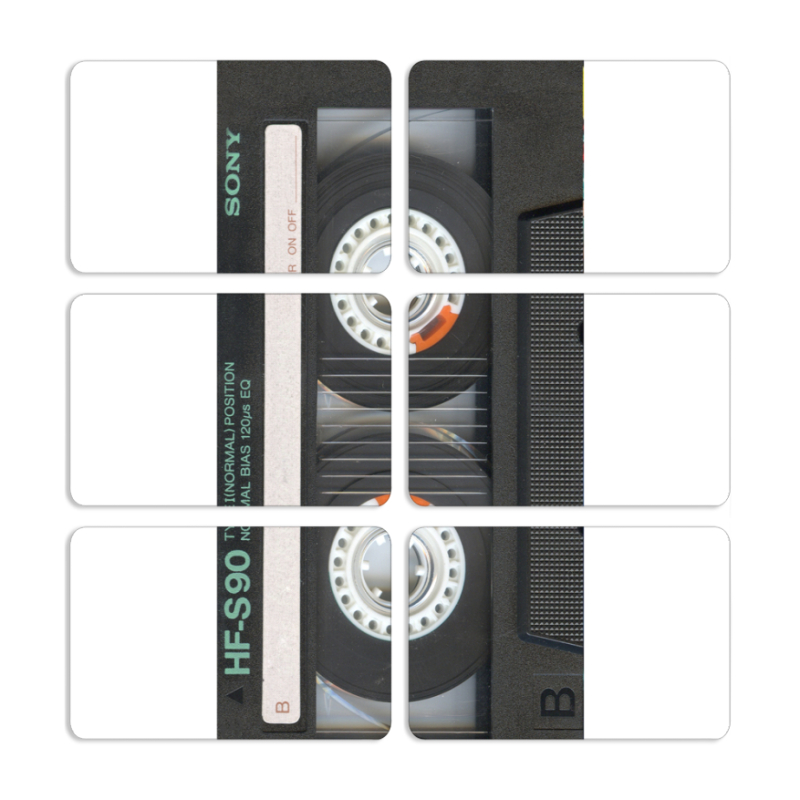 Магнитные фотопазлы 80 на 50 набор 6 штук Старая касета