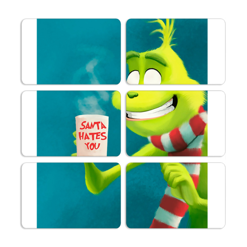 Магнитные фотопазлы 80 на 50 набор 6 штук Santa Hates You