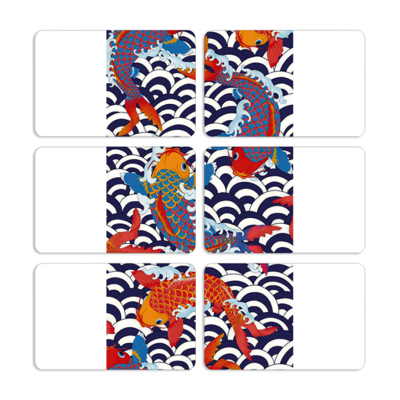 Магнитные фотопазлы 80 на 50 набор 6 штук Koi Fish