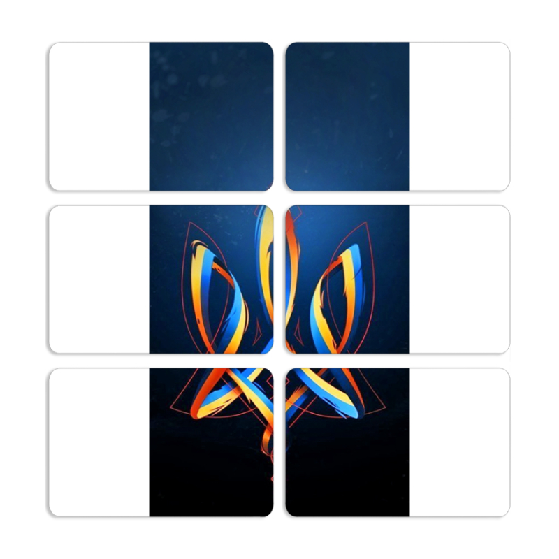 Магнитные фотопазлы 80 на 50 набор 6 штук Ukrainian Emblem