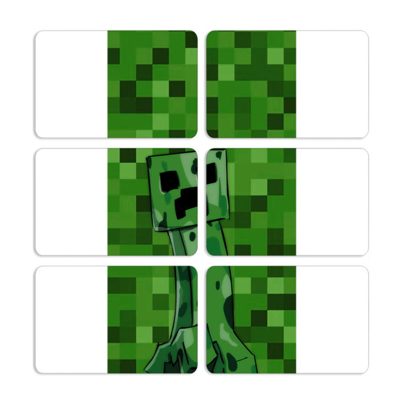 Магнитные фотопазлы 80 на 50 набор 6 штук Minecraft Creeper
