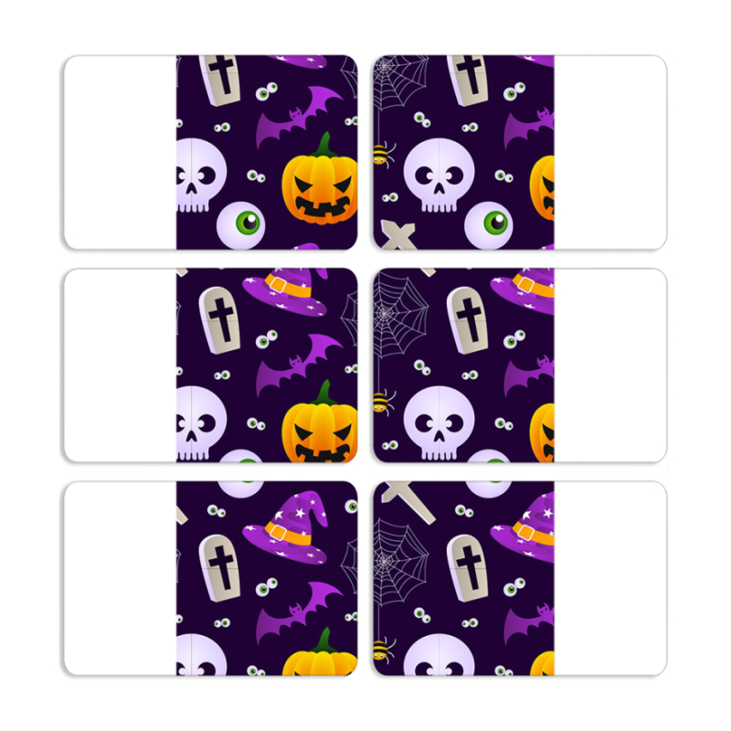 Магнитные фотопазлы 80 на 50 набор 6 штук Halloween Purple Mood