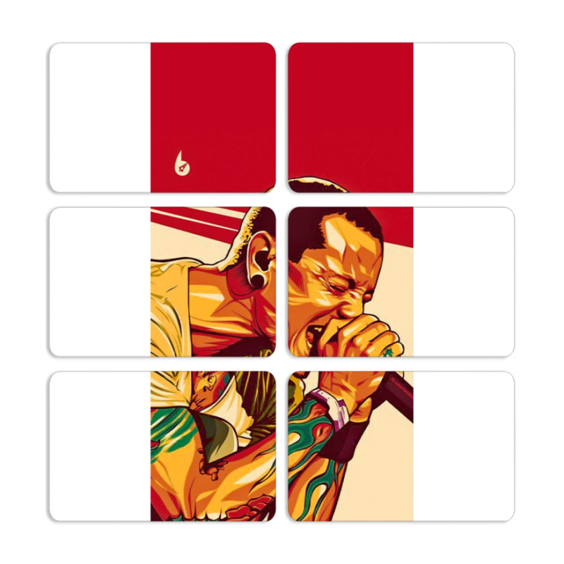 Магнитные фотопазлы 80 на 50 набор 6 штук Chester Bennington