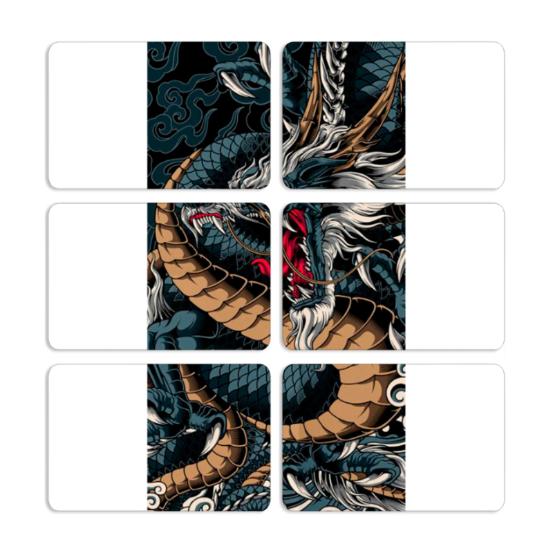 Магнитные фотопазлы 80 на 50 набор 6 штук Dragon Ryujin