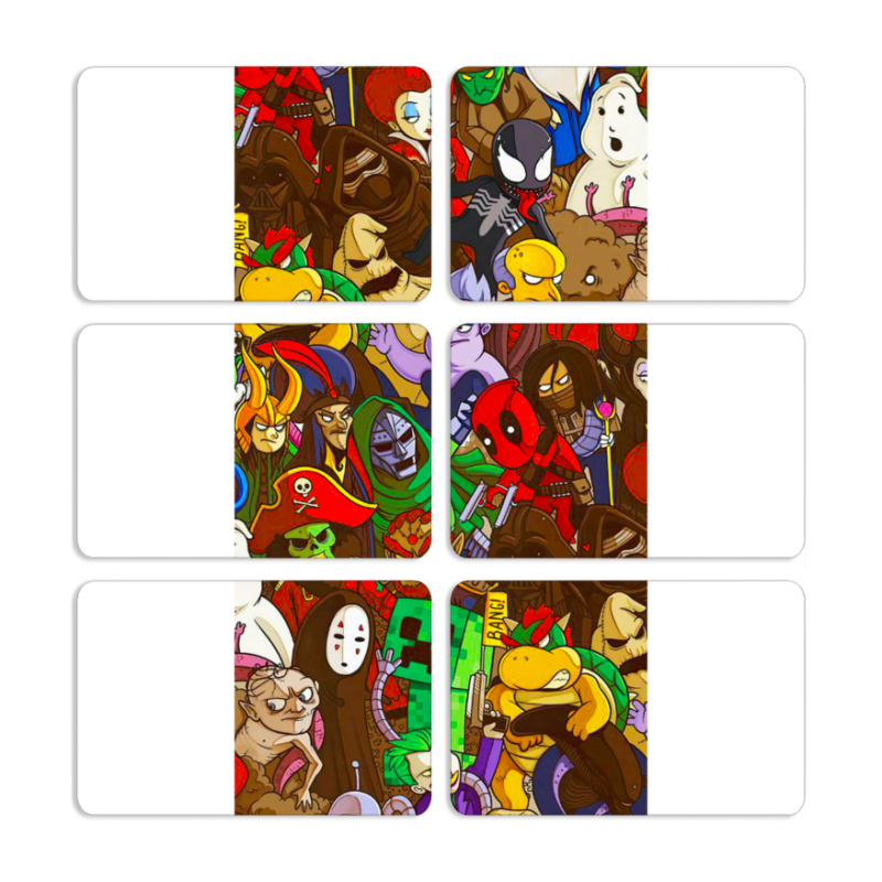 Магнитные фотопазлы 80 на 50 набор 6 штук Злодеи