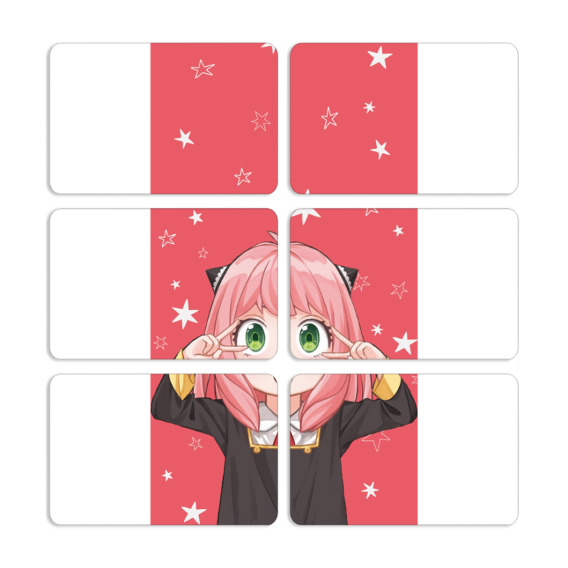 Магнитные фотопазлы 80 на 50 набор 6 штук Anya Forger