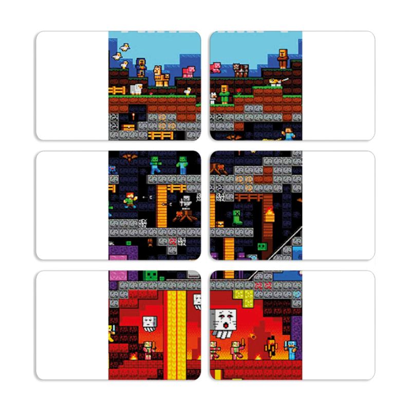 Магнитные фотопазлы 80 на 50 набор 6 штук Minecraft Lode Runner