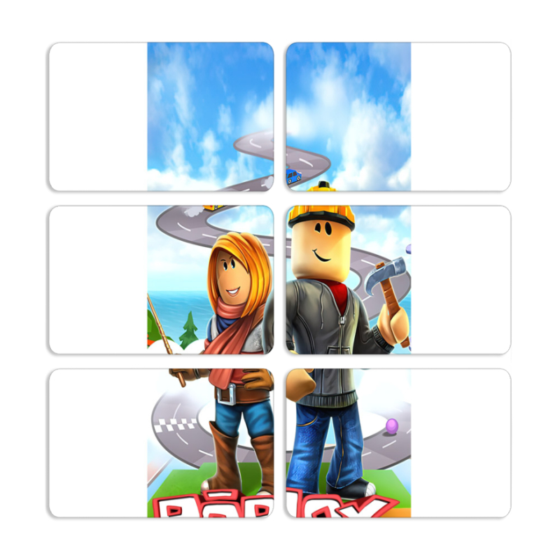 Магнитные фотопазлы 80 на 50 набор 6 штук Roblox Білдерман