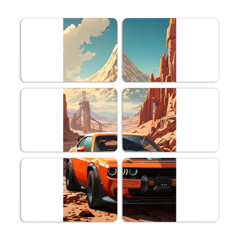 Магнитные фотопазлы 80 на 50 набор 6 штук 