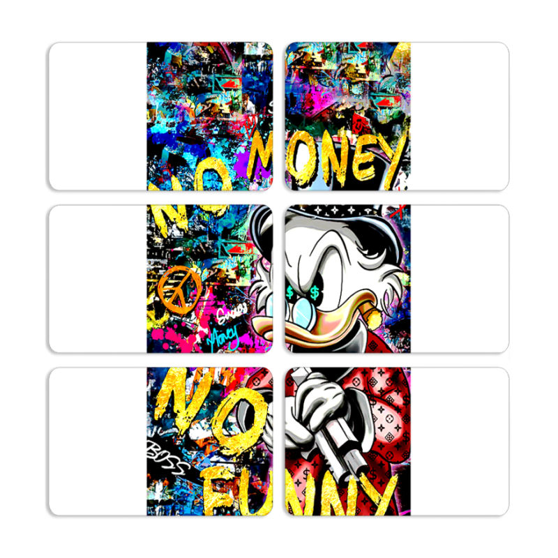 Магнитные фотопазлы 80 на 50 набор 6 штук no money no funny