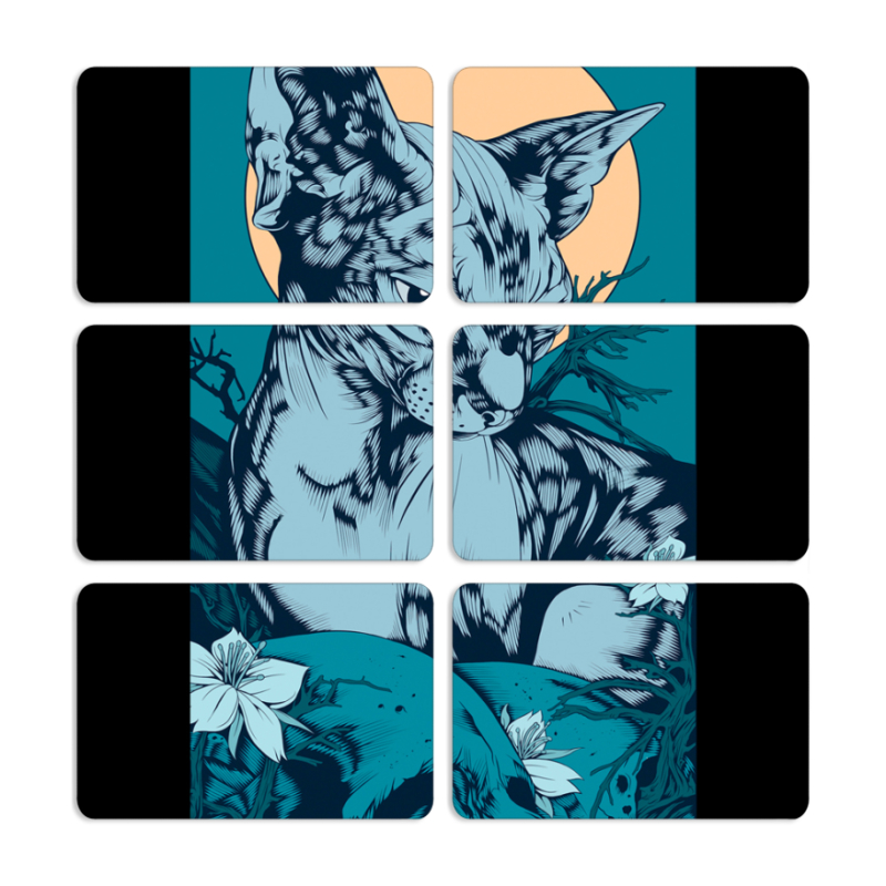 Магнитные фотопазлы 80 на 50 набор 6 штук 