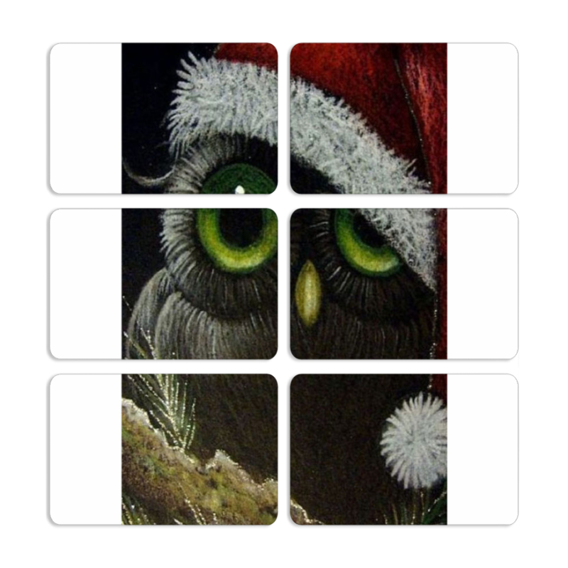Магнитные фотопазлы 80 на 50 набор 6 штук Christmas Owl