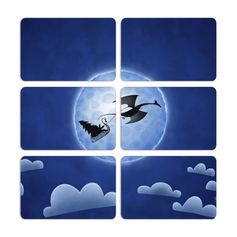 Магнитные фотопазлы 80 на 50 набор 6 штук Christmas Dragon