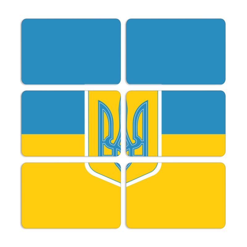 Магнитные фотопазлы 80 на 50 набор 6 штук Герб України