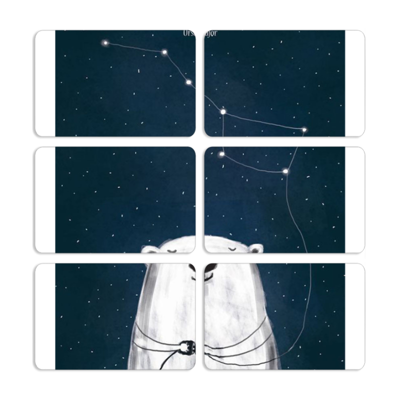 Магнитные фотопазлы 80 на 50 набор 6 штук Ты мой космос